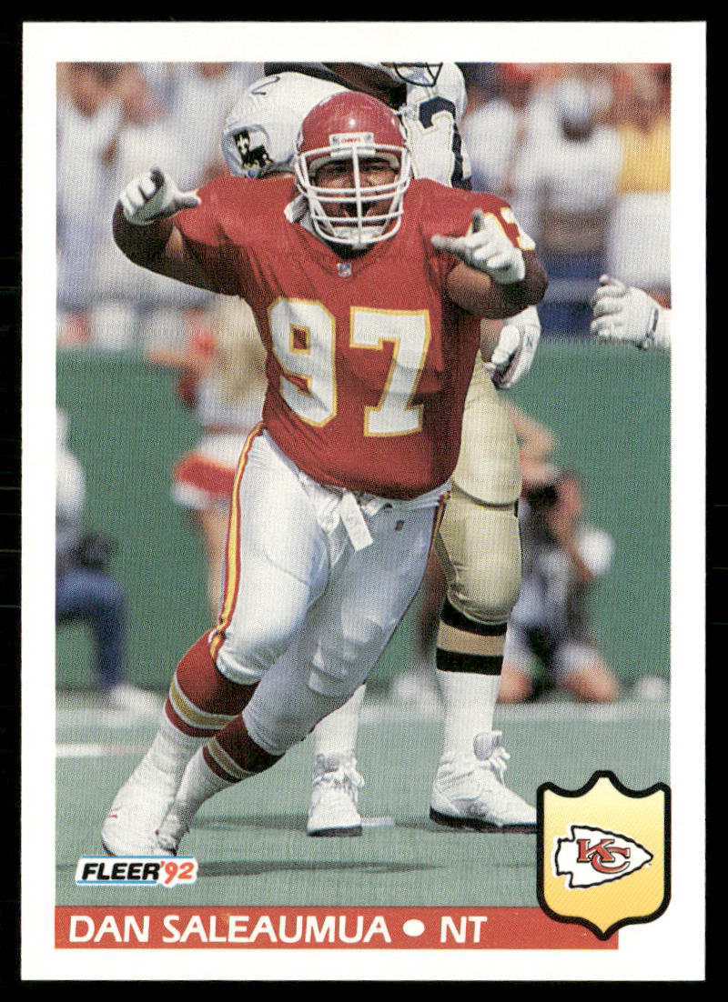 Dan Saleaumua 1992 Fleer #181 Kansas City Chiefs