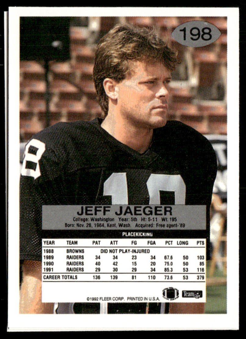 Riki Ellison 1992 Fleer #193 Los Angeles Raiders