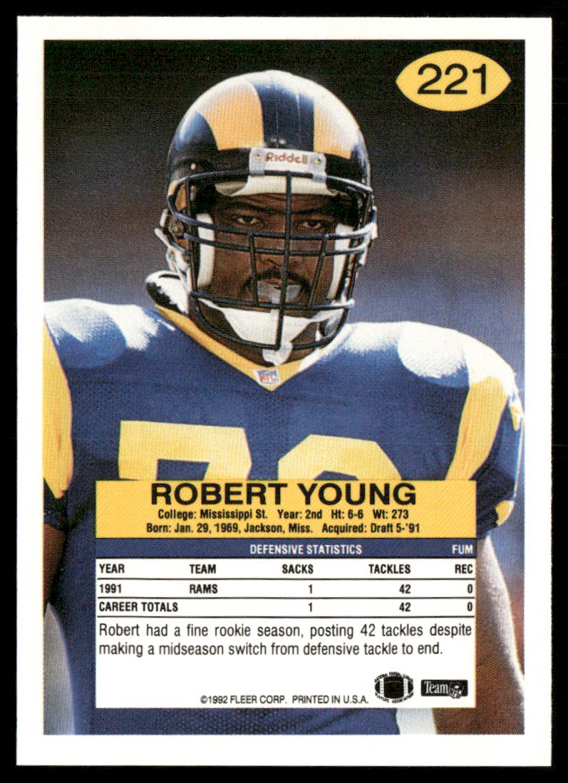 Robert Young 1992 Fleer #221 Los Angeles Rams