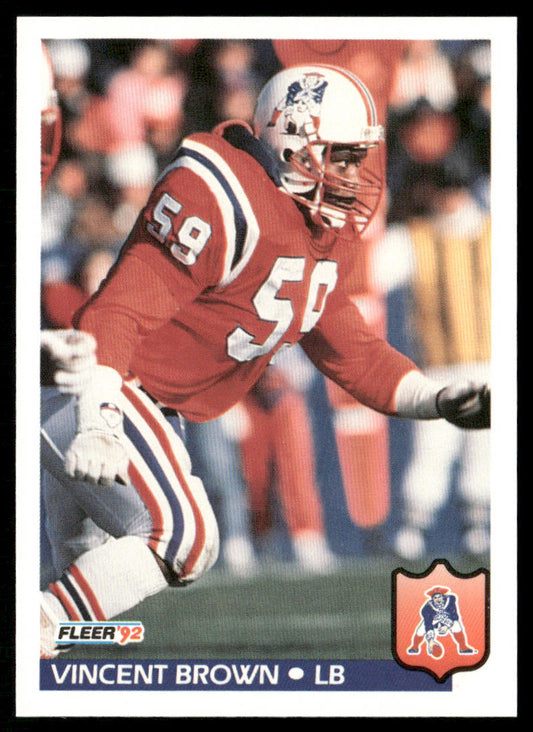 Vincent Brown 1992 Fleer #256 New England Patriots