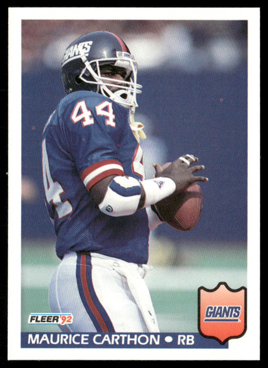 Maurice Carthon 1992 Fleer #288 New York Giants