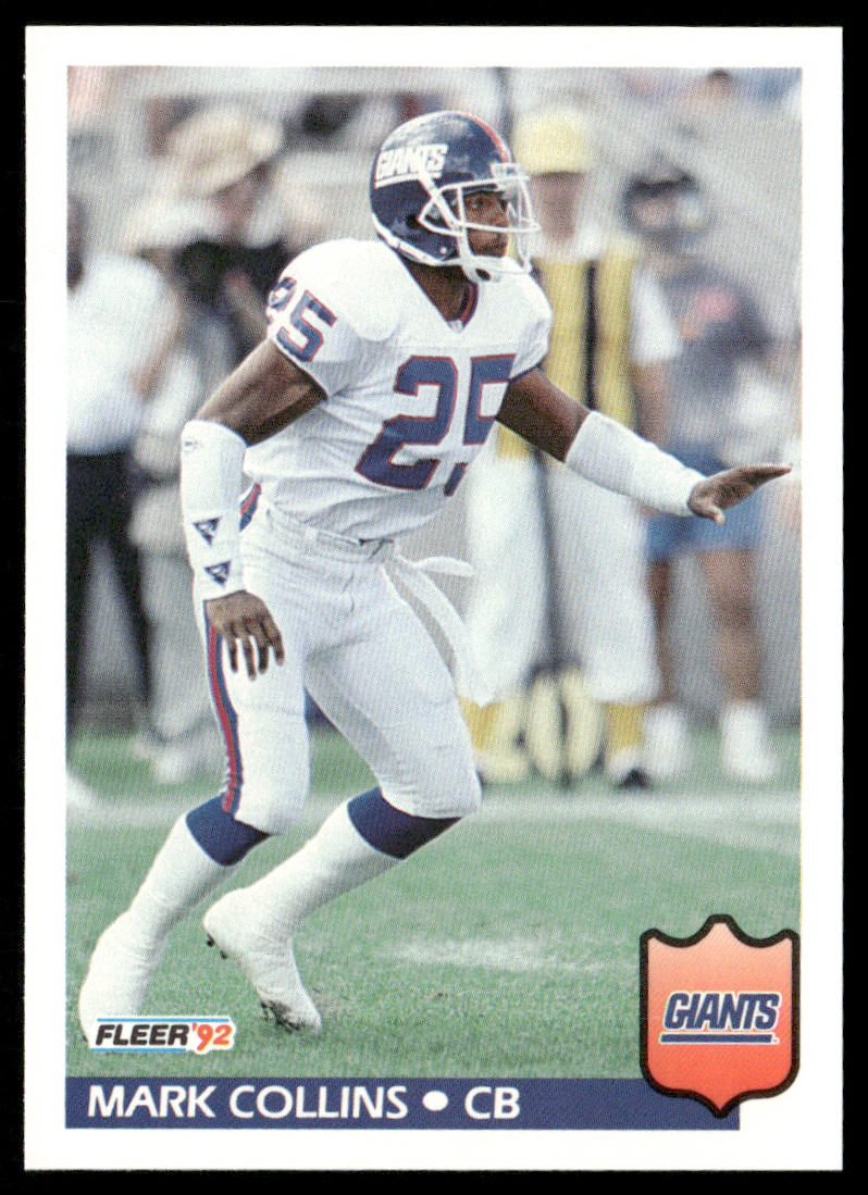 Mark Collins 1992 Fleer #289 New York Giants