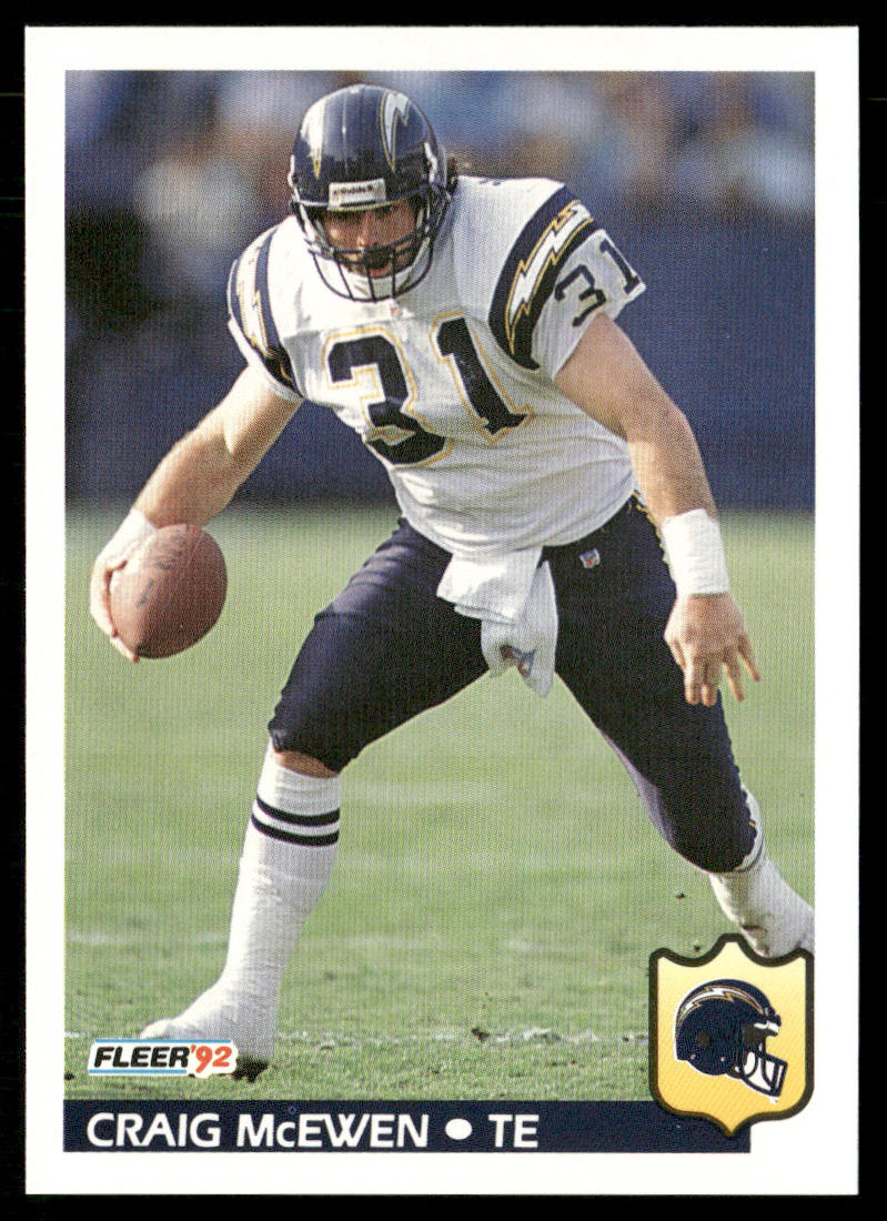 Craig McEwen 1992 Fleer #364 RC San Diego Chargers