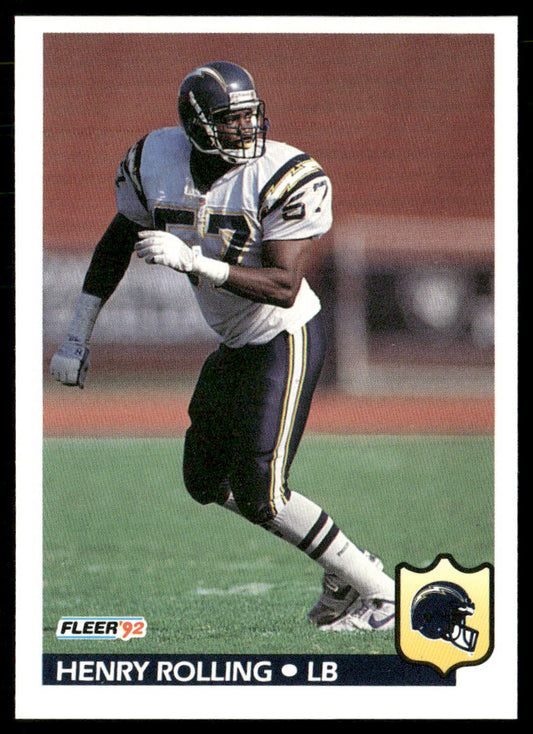 Henry Rolling 1992 Fleer #368 San Diego Chargers