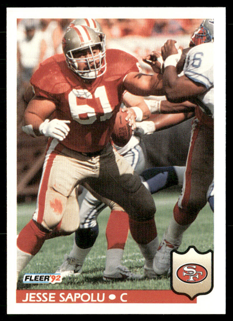 Jesse Sapolu 1992 Fleer #384 San Francisco 49ers
