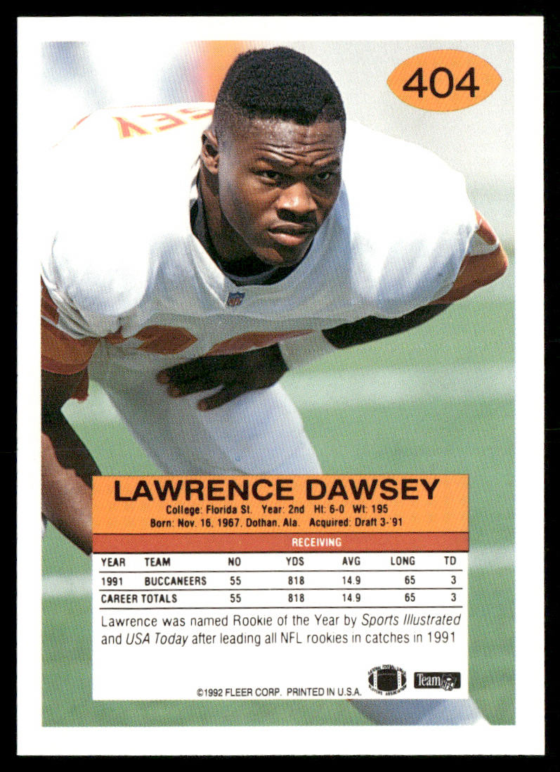 Lawrence Dawsey 1992 Fleer #404 Tampa Bay Buccaneers