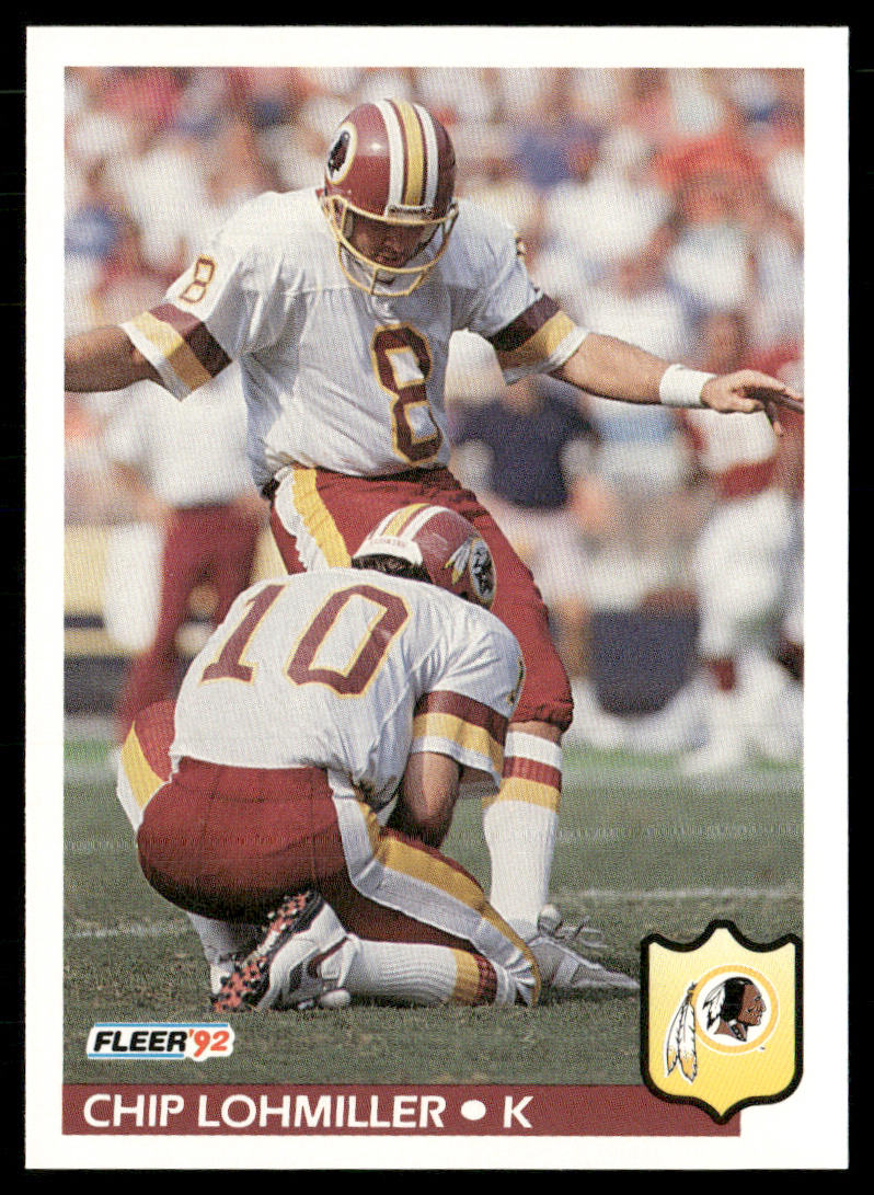 Chip Lohmiller 1992 Fleer #422 Washington Redskins