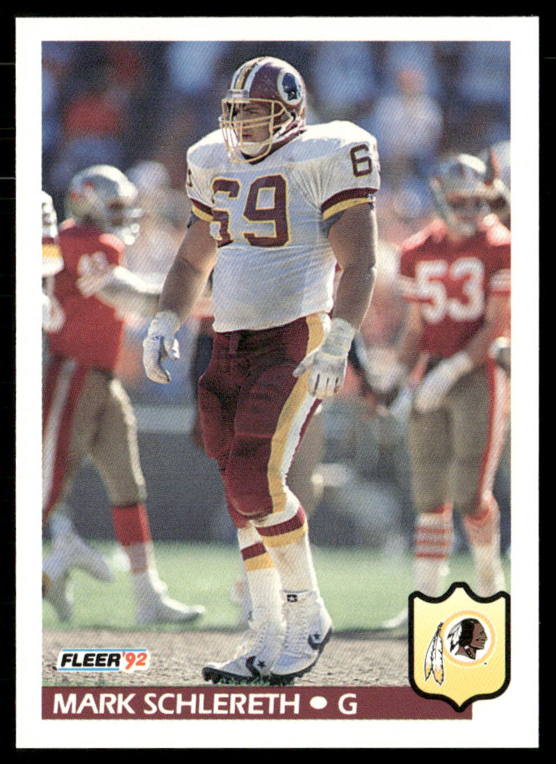 Mark Schlereth 1992 Fleer #430 RC Washington Redskins