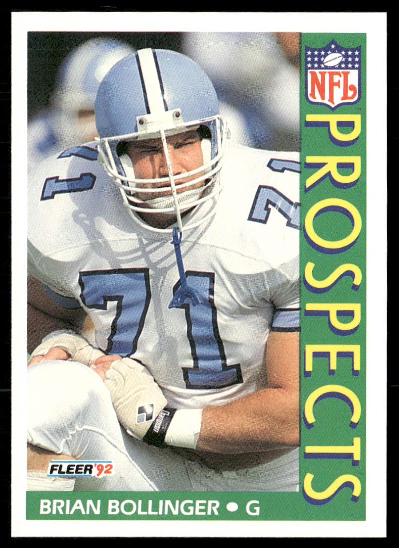 Brian Bollinger 1992 Fleer #433 RC North Carolina Tar Heels