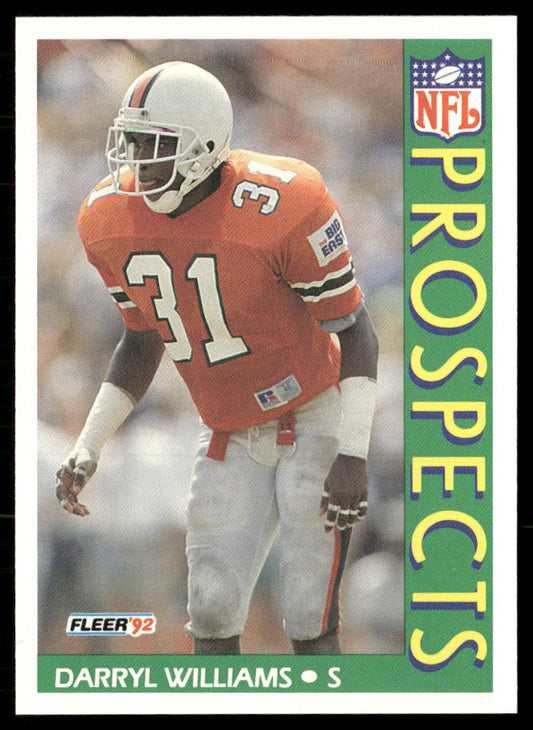 Darryl Williams 1992 Fleer #451 RC Miami Hurricanes