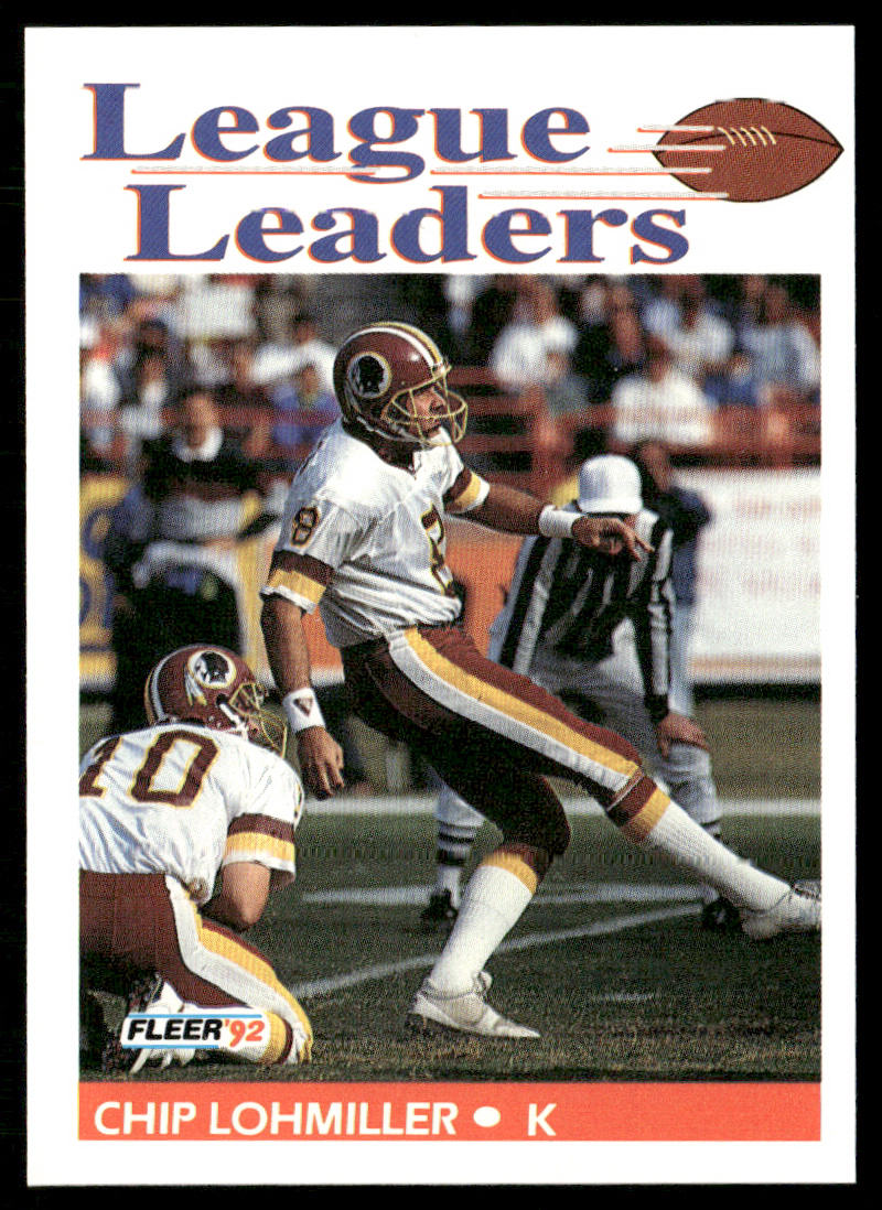 Chip Lohmiller 1992 Fleer #459 Washington Redskins