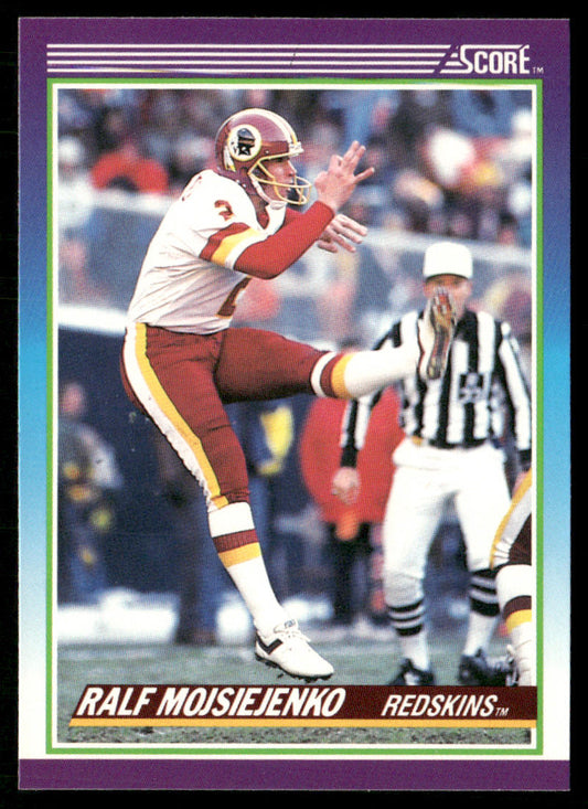 Ralf Mojsiejenko 1990 Score #208a Washington Redskins