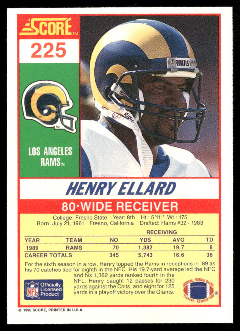 Henry Ellard 1990 Score #225 Los Angeles Rams