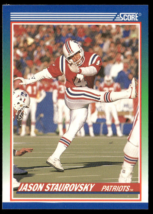 Jason Staurovsky 1990 Score #414 RC New England Patriots