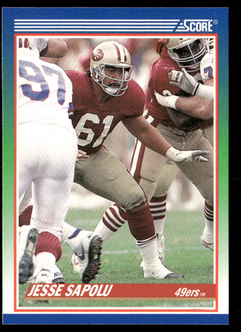 Jesse Sapolu 1990 Score #424 RC San Francisco 49ers
