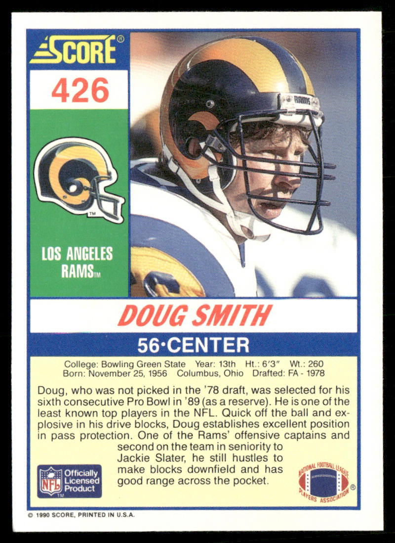 Doug Smith 1990 Score #426 Los Angeles Rams
