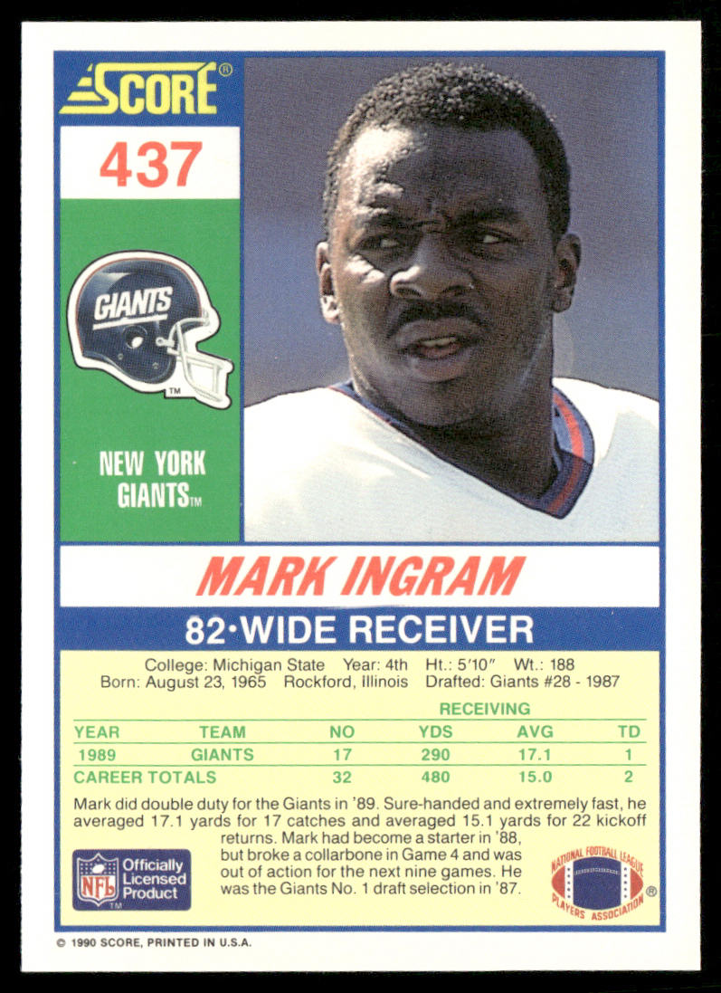 Mark Ingram 1990 Score #437 New York Giants