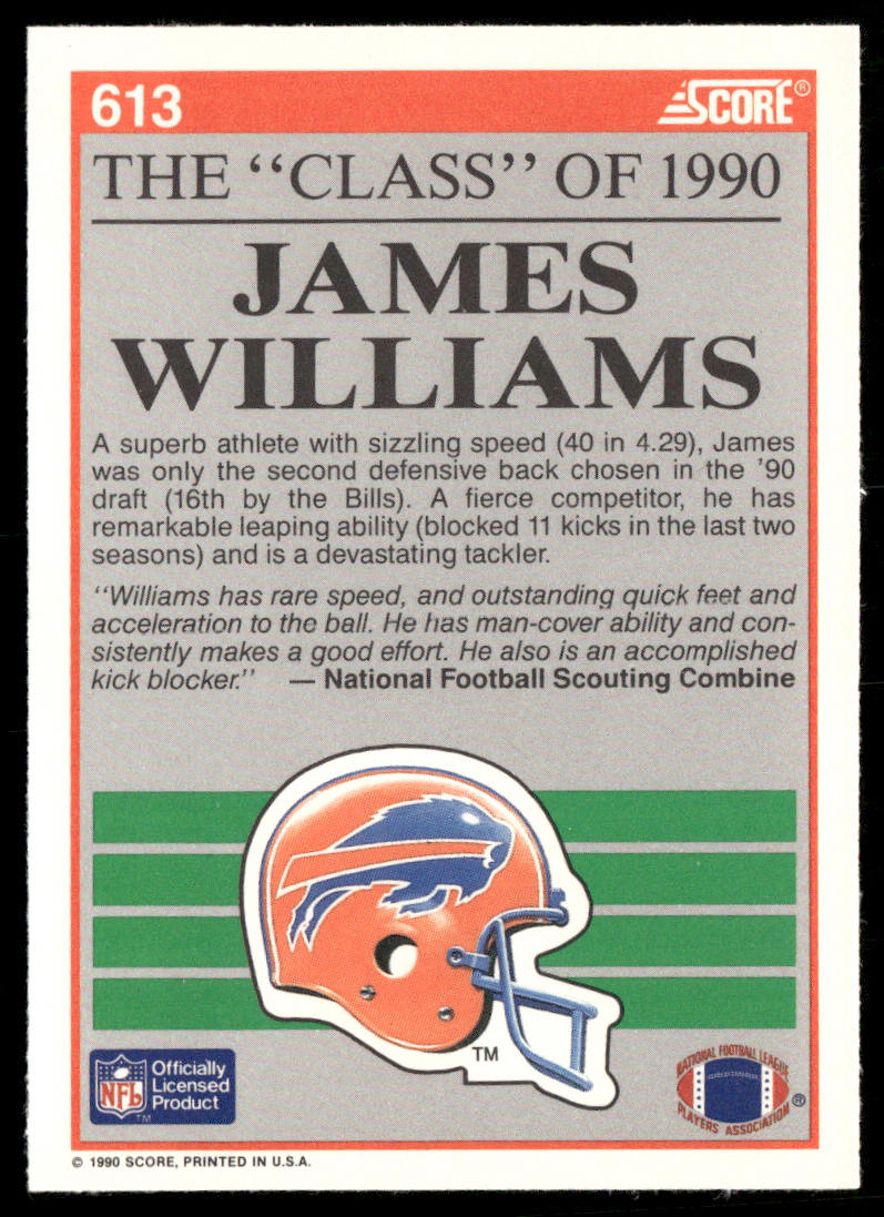 James Williams 1990 Score #613 Buffalo Bills