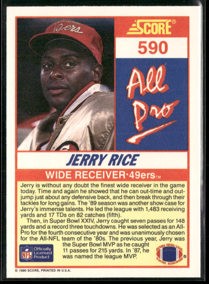 Jerry Rice 1990 Score #590 San Francisco 49ers