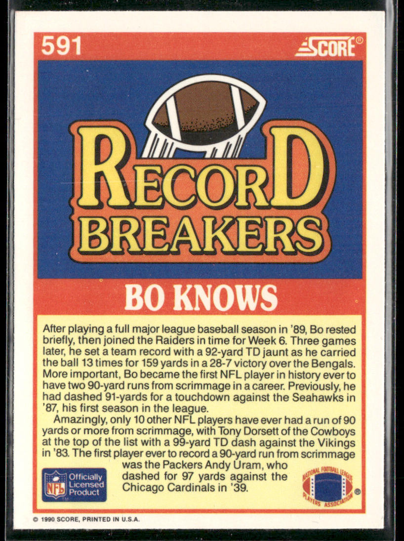 Bo Jackson 1990 Score #591 Los Angeles Raiders