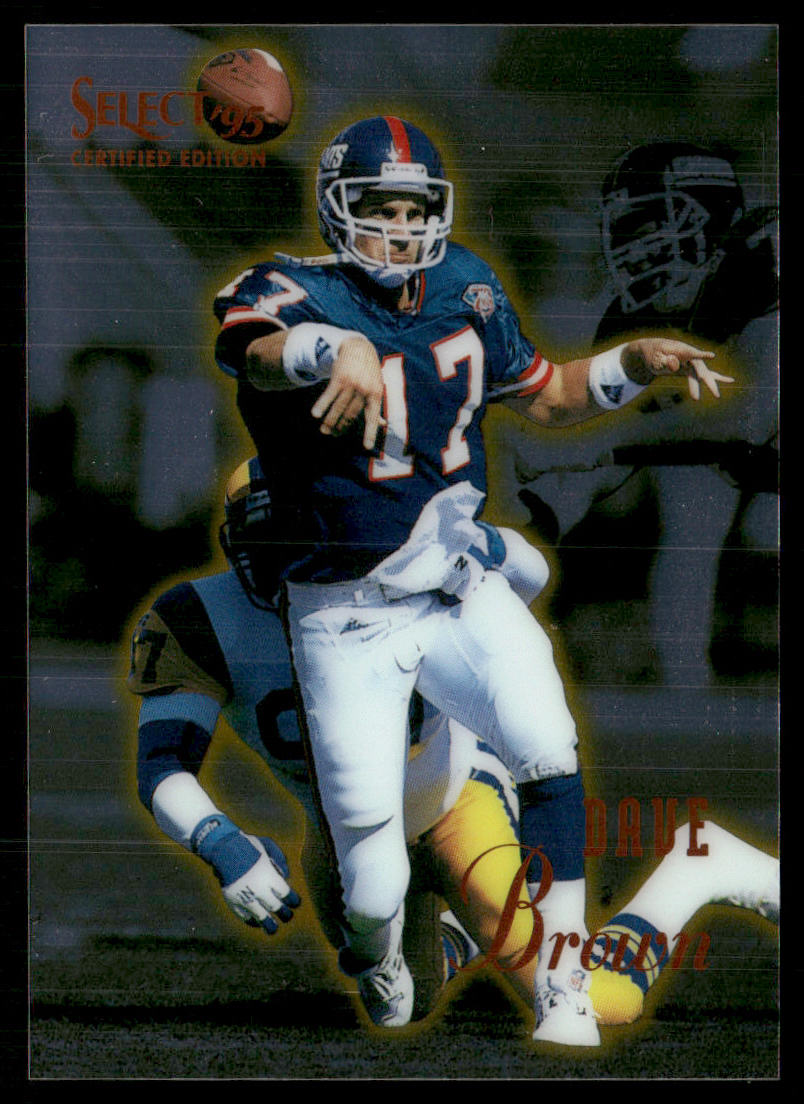 Dave Brown 1995 Select Certified #37 New York Giants