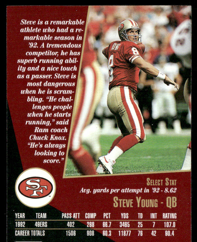 Steve Young 1993 Select #1 San Francisco 49ers