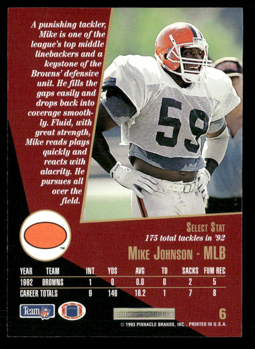 Mike Johnson 1993 Select #6 Cleveland Browns