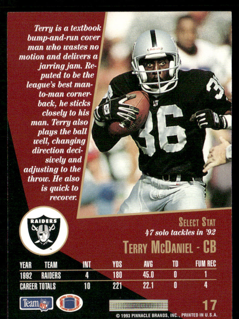 Terry McDaniel 1993 Select #17 Los Angeles Raiders