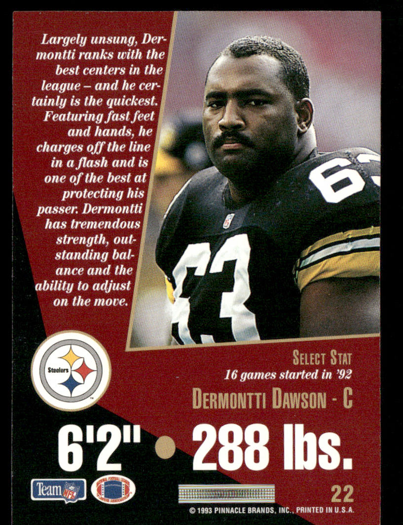 Dermontti Dawson 1993 Select #22 Pittsburgh Steelers