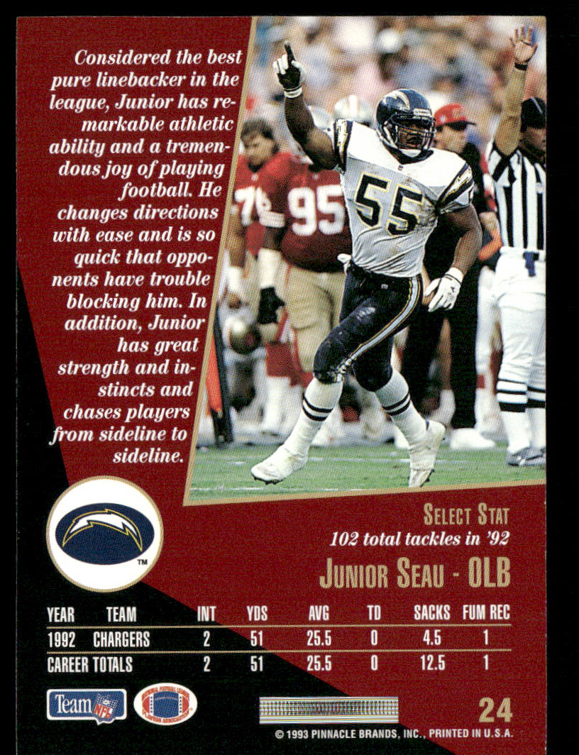 Junior Seau 1993 Select #24 San Diego Chargers