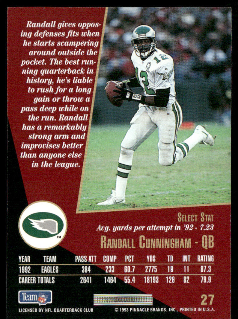 Randall Cunningham 1993 Select #27 Philadelphia Eagles