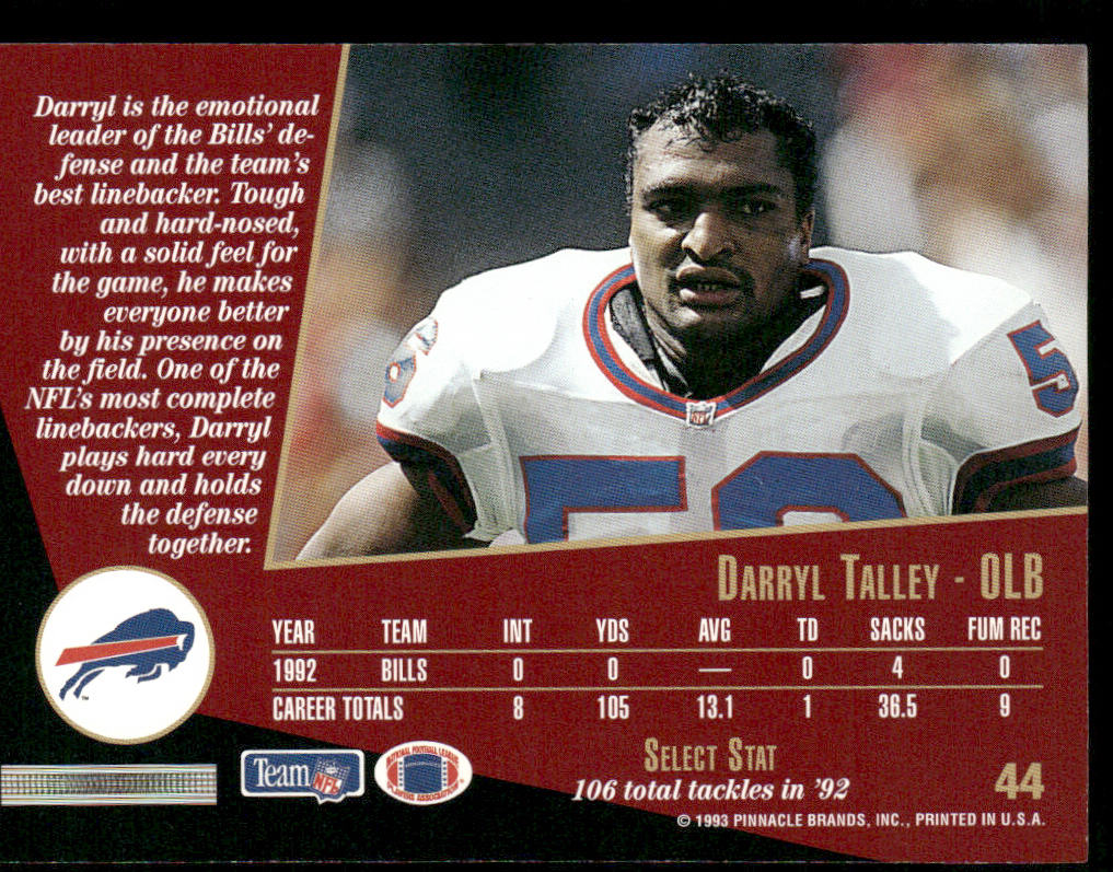 Darryl Talley 1993 Select #44 Buffalo Bills