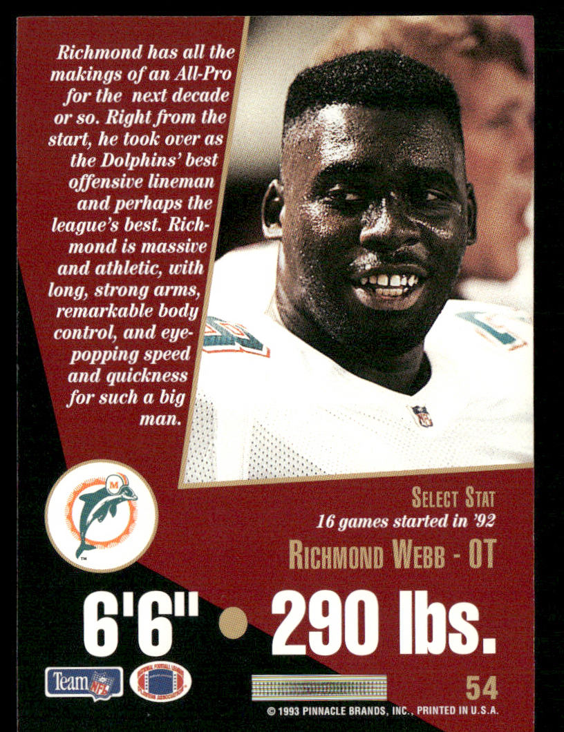 Richmond Webb 1993 Select #54 Miami Dolphins