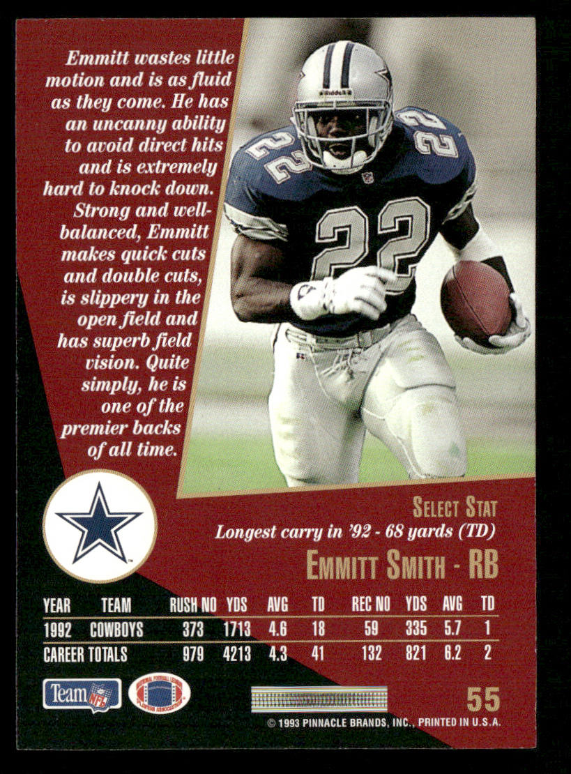Emmitt Smith 1993 Select #55 Dallas Cowboys