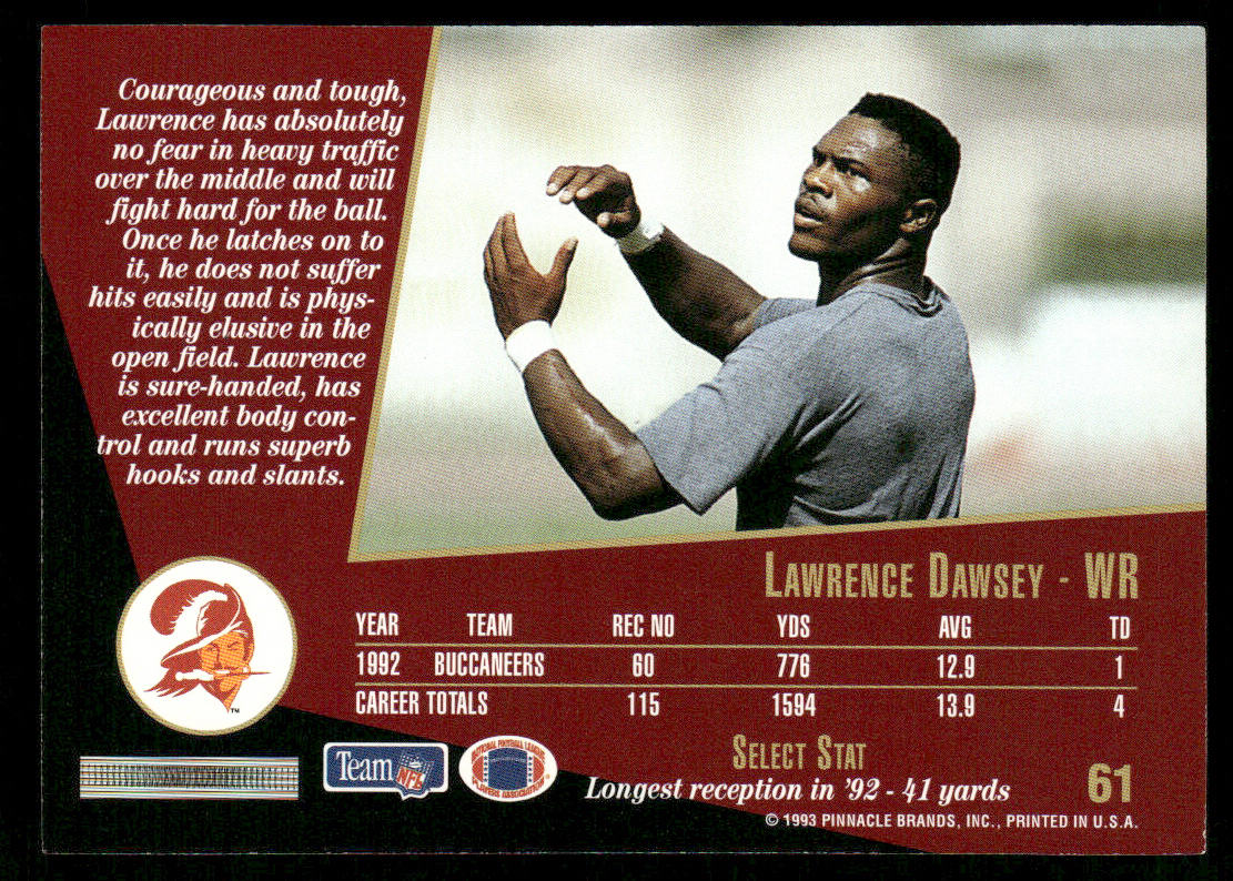 Lawrence Dawsey 1993 Select #61 Tampa Bay Buccaneers