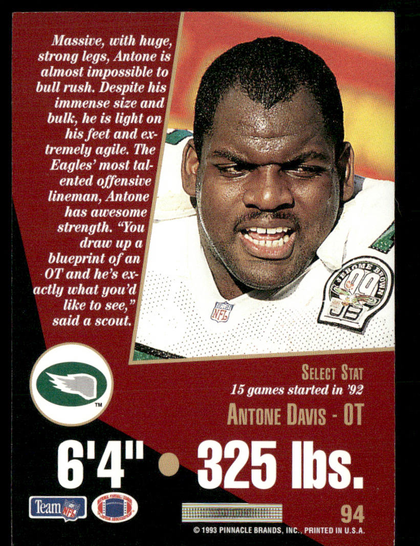 Antone Davis 1993 Select #94 Philadelphia Eagles