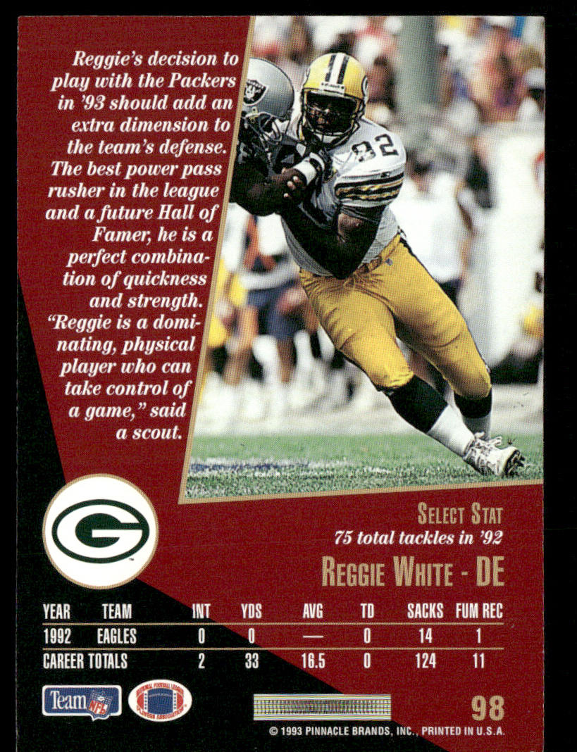 Reggie White 1993 Select #98 Green Bay Packers