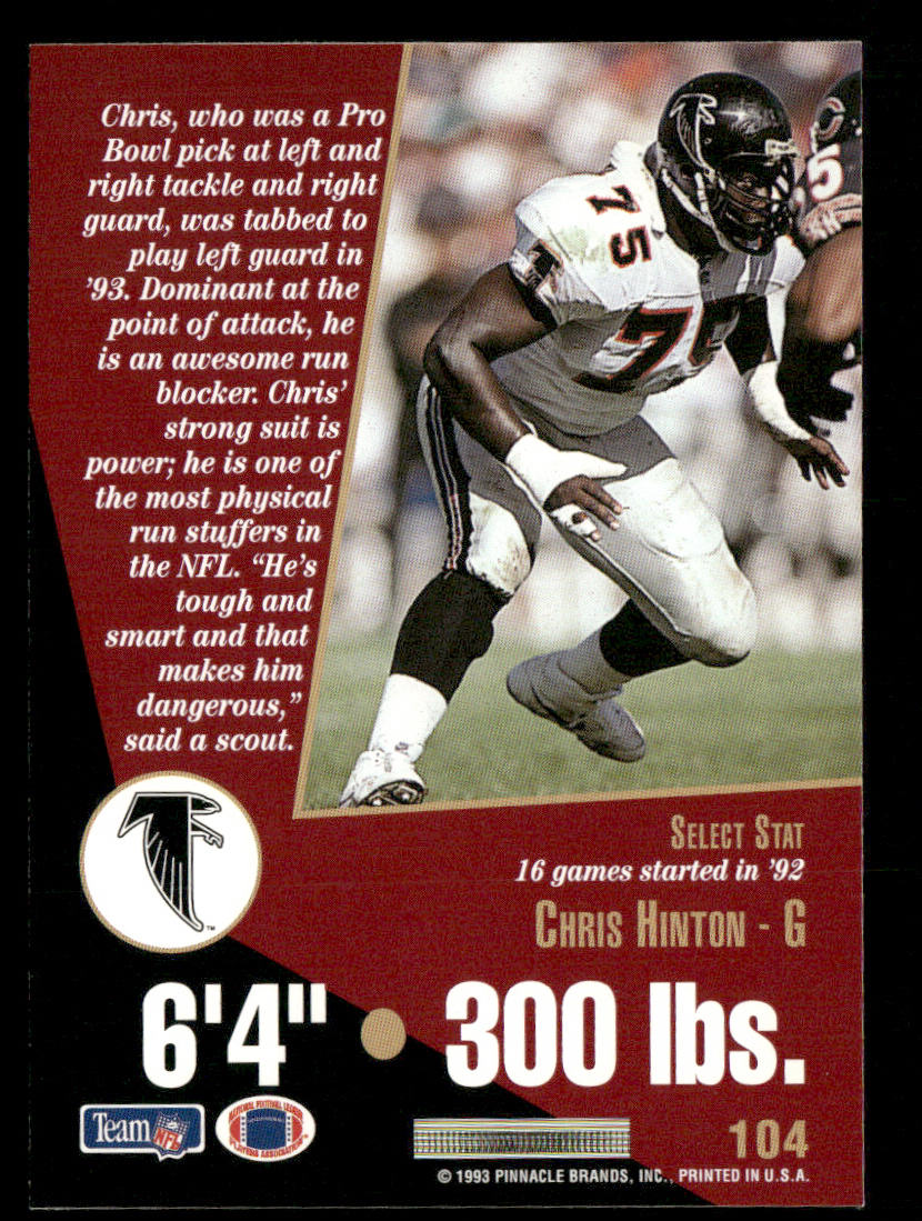 Chris Hinton 1993 Select #104 Atlanta Falcons