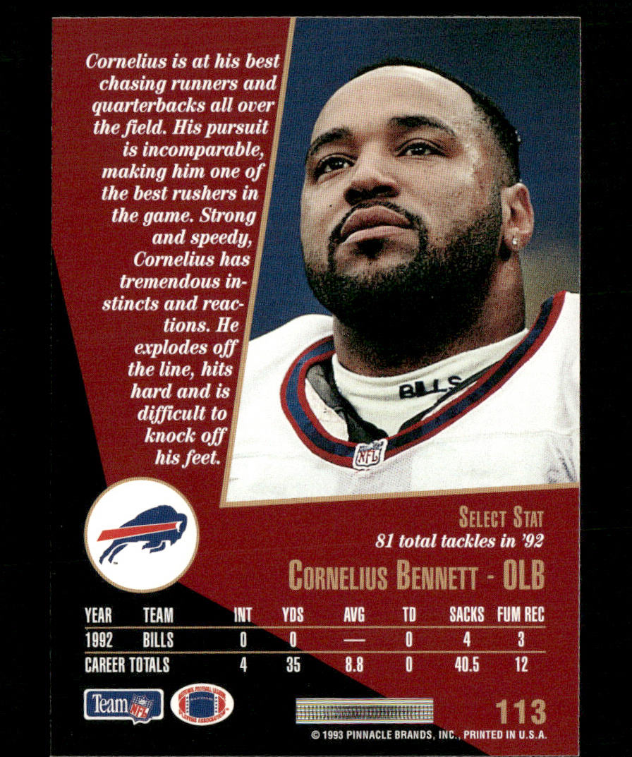 Cornelius Bennett 1993 Select #113 Buffalo Bills