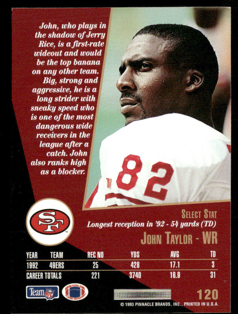 John Taylor 1993 Select #120 San Francisco 49ers