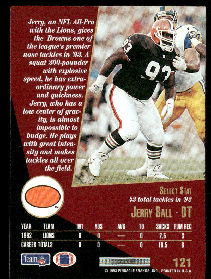 Jerry Ball 1993 Select #121 Cleveland Browns