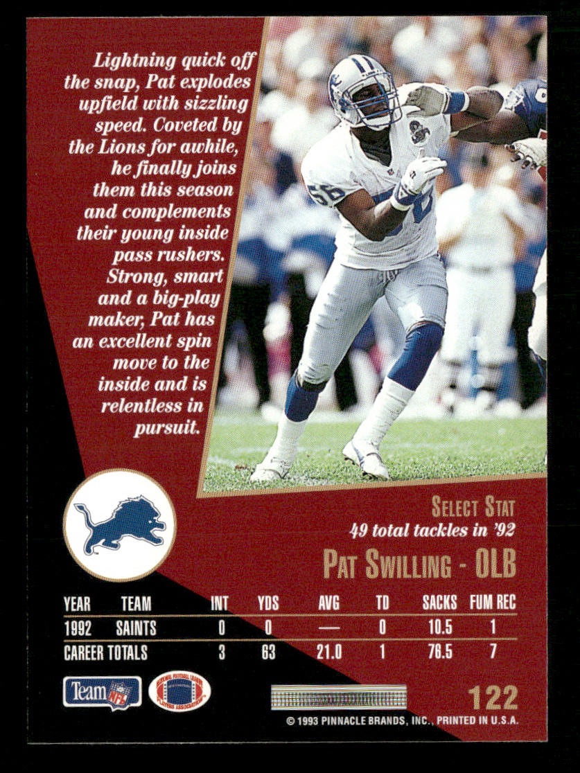 Pat Swilling 1993 Select #122 Detroit Lions