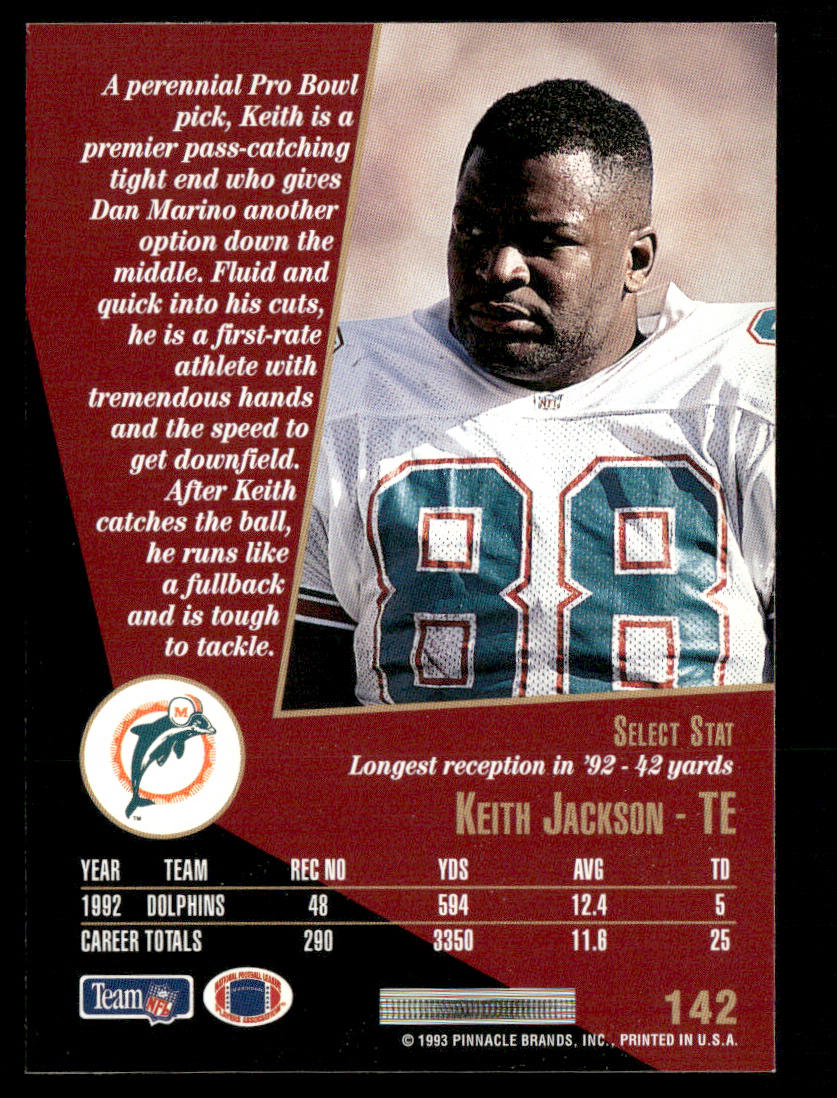 Keith Jackson 1993 Select #142 Miami Dolphins