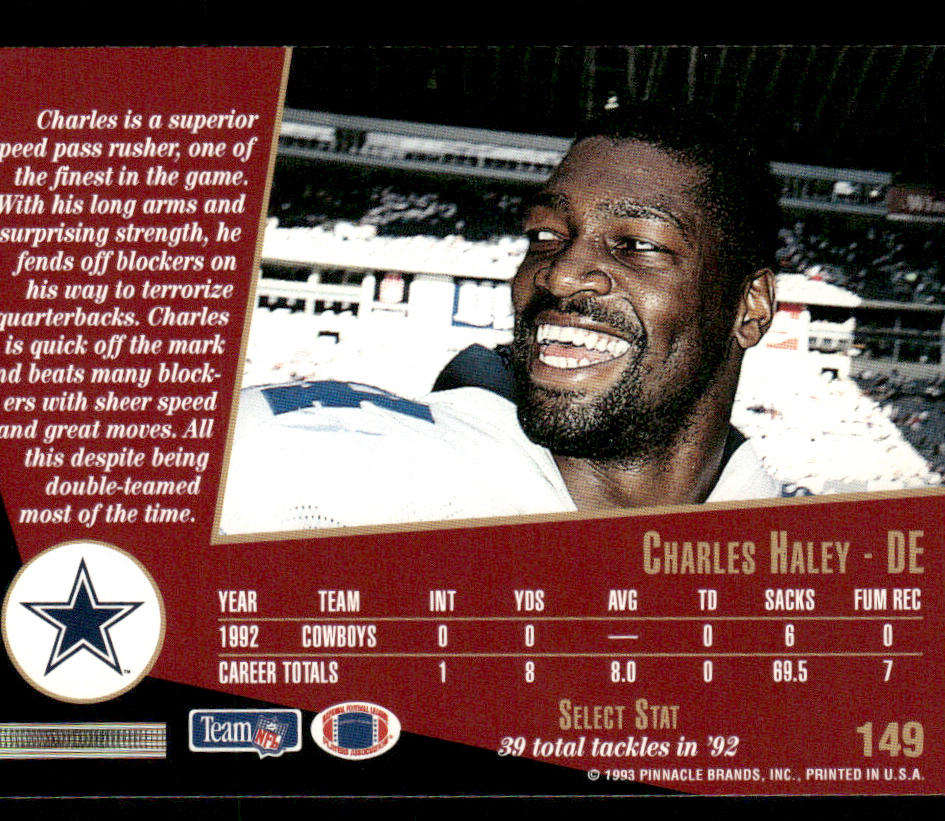 Charles Haley 1993 Select #149 Dallas Cowboys