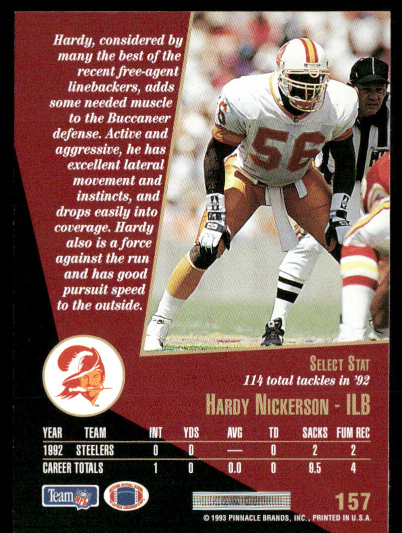 Hardy Nickerson 1993 Select #157 Tampa Bay Buccaneers