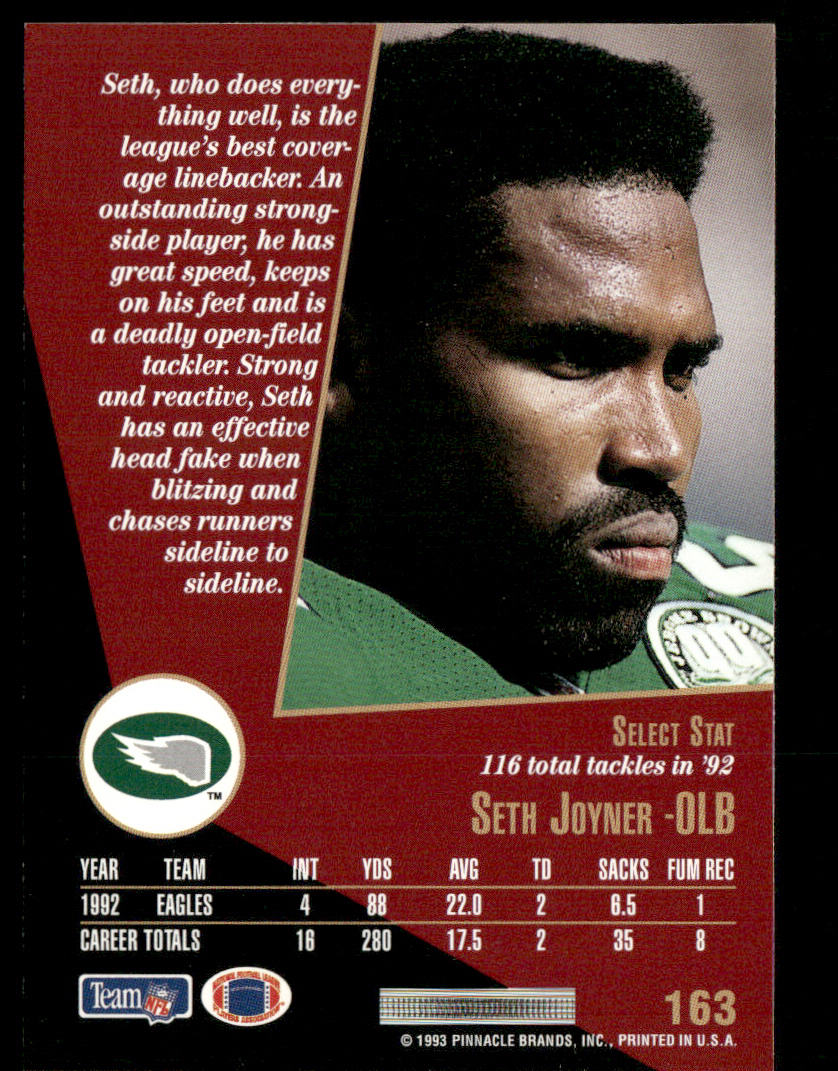 Seth Joyner 1993 Select #163 Philadelphia Eagles