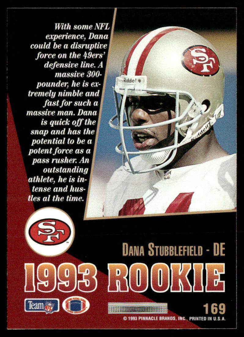 Dana Stubblefield 1993 Select #169 RC San Francisco 49ers