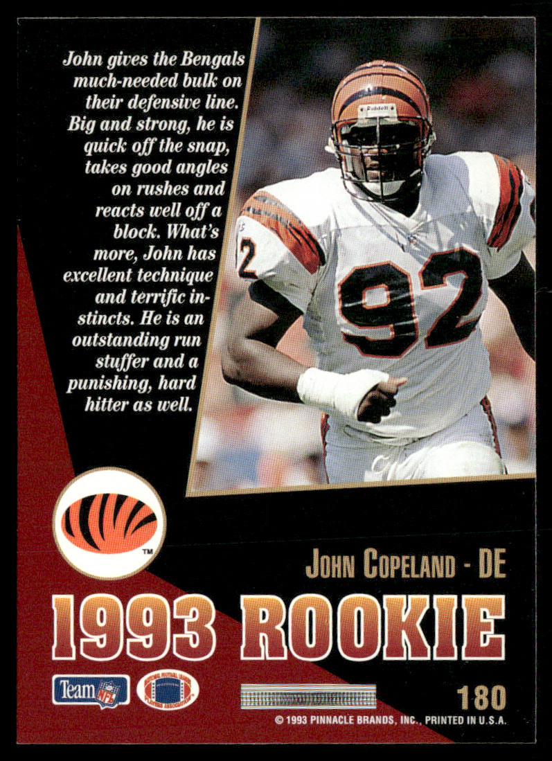 John Copeland 1993 Select #180 RC Cincinnati Bengals