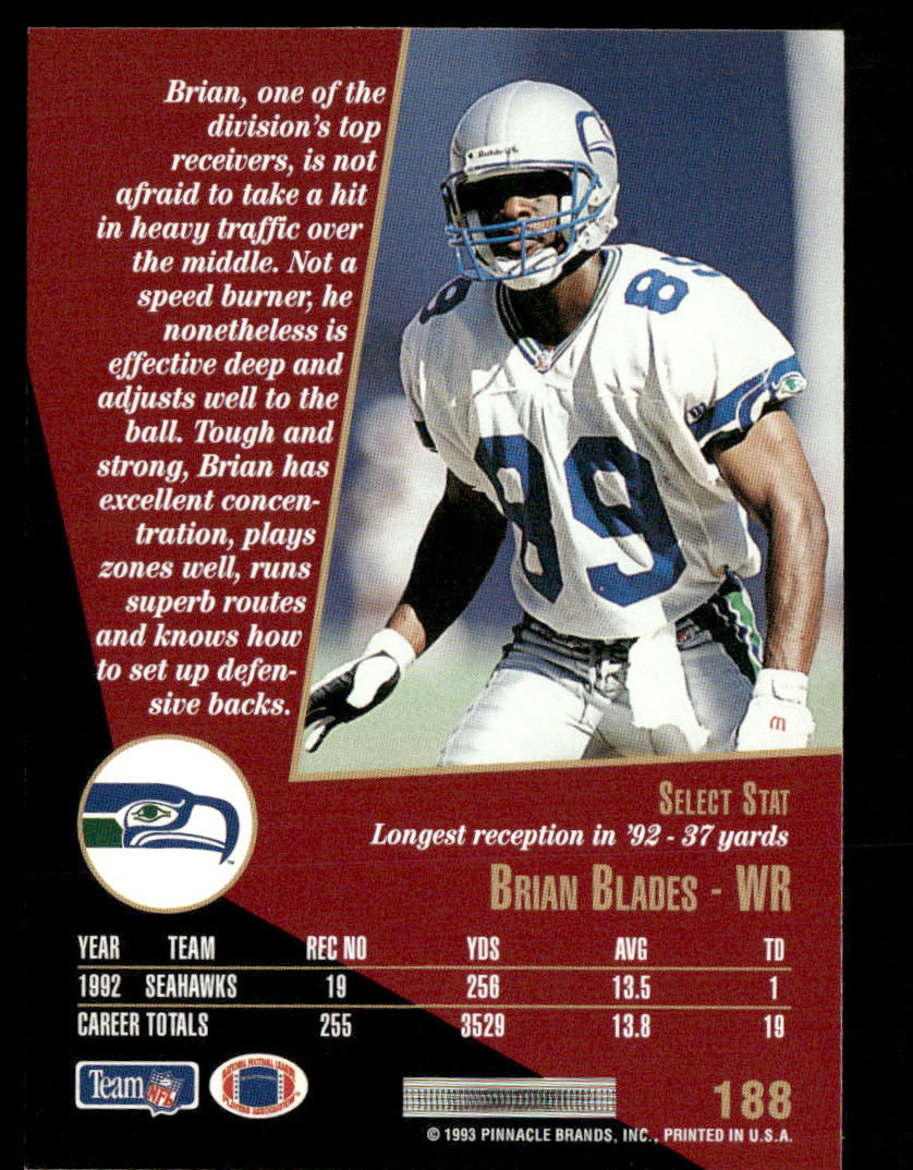 Brian Blades 1993 Select #188 Seattle Seahawks