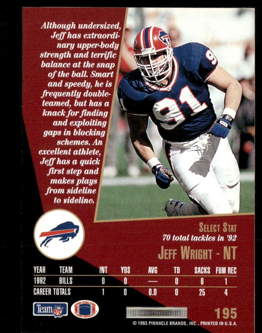 Jeff Wright 1993 Select #195 Buffalo Bills